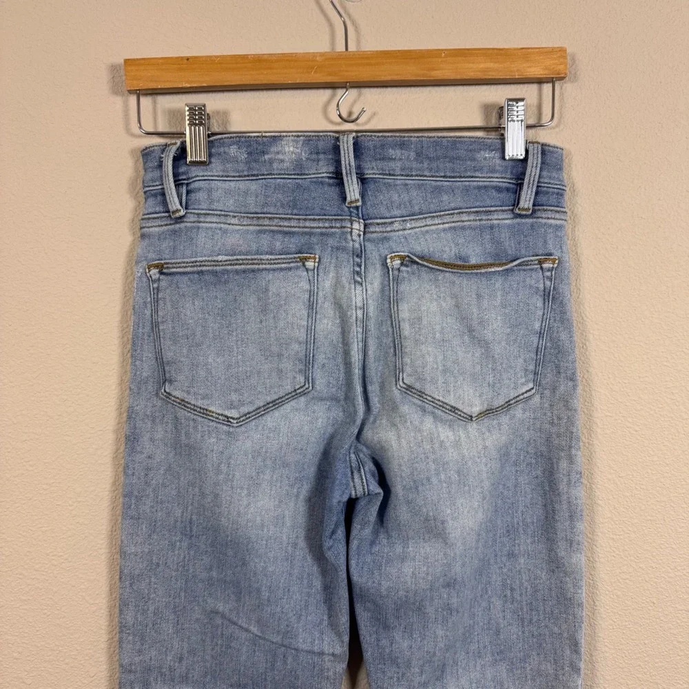 FRAME Le High Straight Jeans Light Wash Raw Hem Mid Rise Women's 27